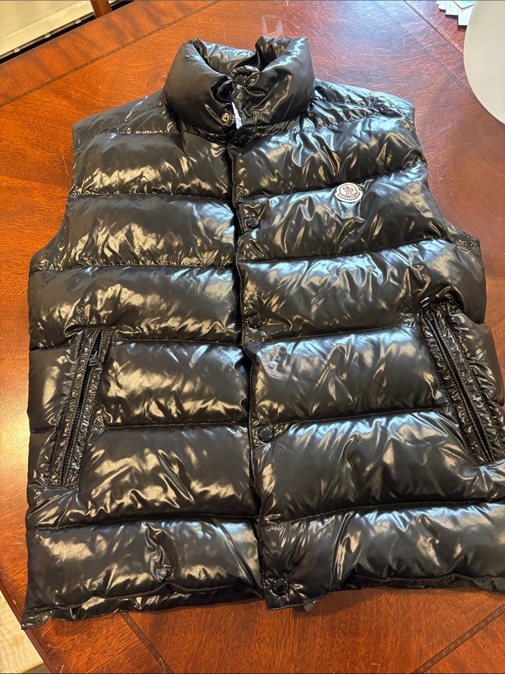 Moncler Glossy Black Quilted Down Vest